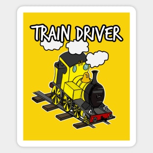 Train Driver Steam Locomotive Rail Enthusiasts (Yellow) Magnet